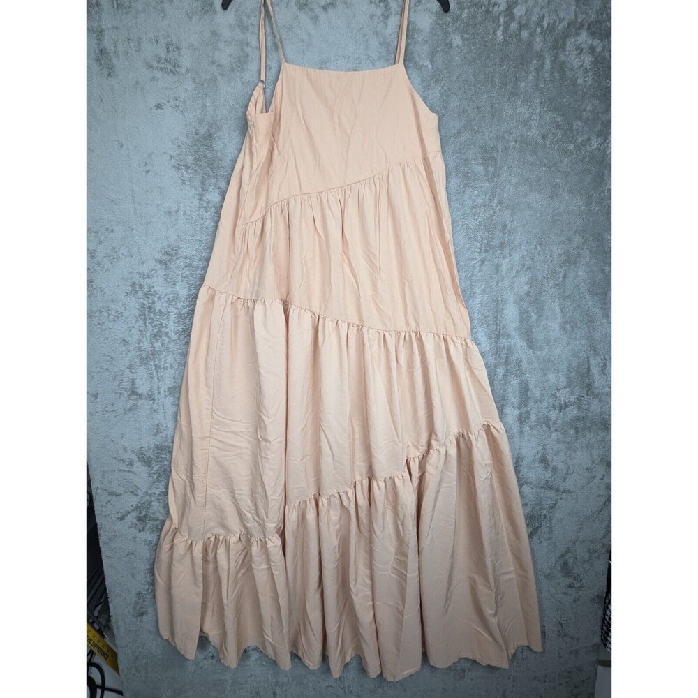 Miamine Flare Maxi Dress Women's L Sleeveless Adjustable Spaghetti Strap